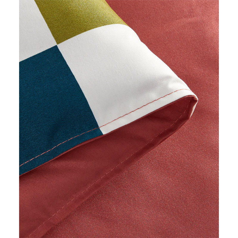 Ensemble d'édredon Urban Lifestyle, Blanc / vert / rouge / orange, Édredon double et 2 taies décoratives