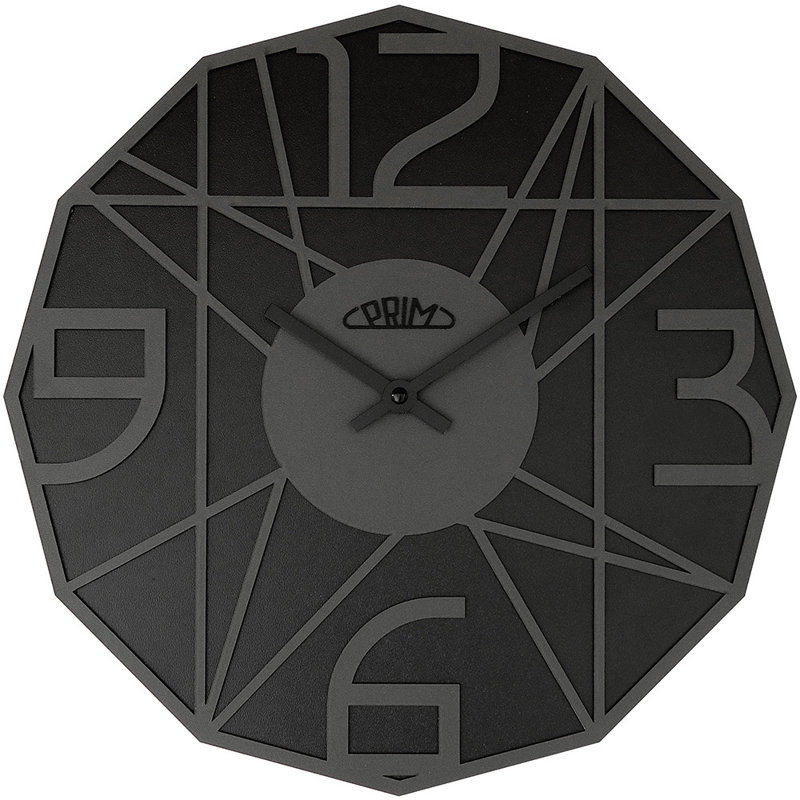 Wood Wall Clock, Black/Gray