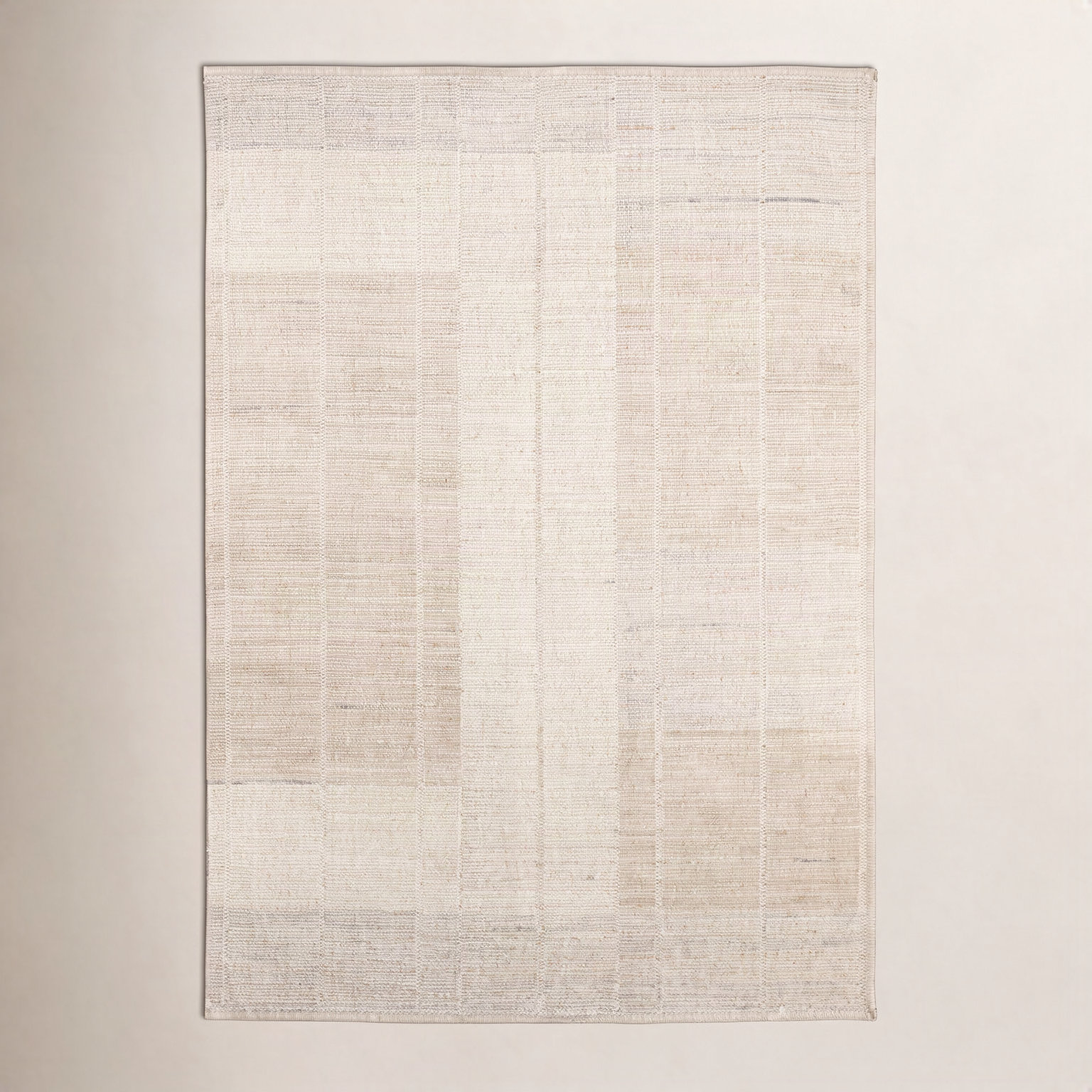 Nona Tan Hand-Woven Striped Rug, Rectangle 6' x 9'