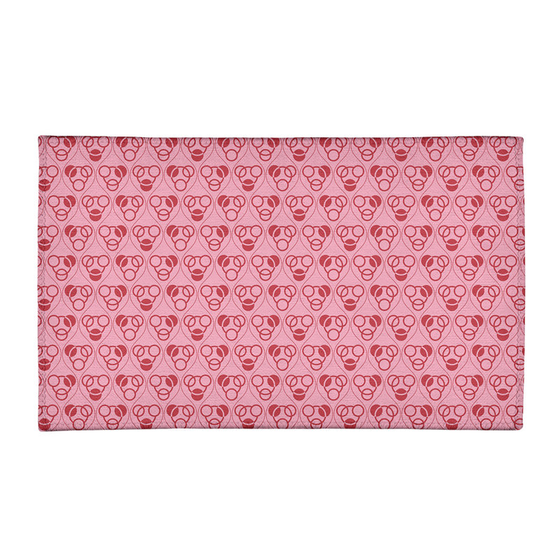 Tapis rose/rouge fait main géométrique, Rectangle 2 pi x 3 pi