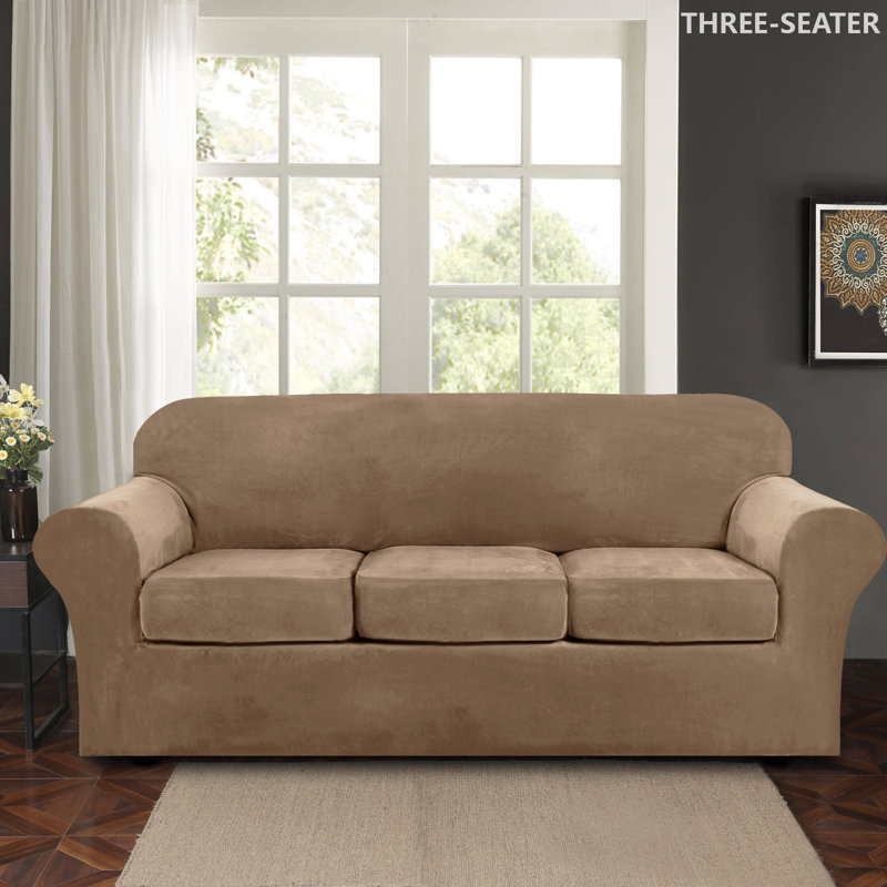 Box Cushion Sofa Slipcover, Leather