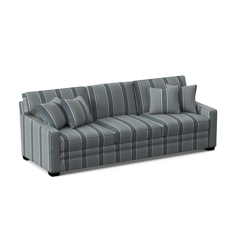 Gramercy Park Sofa, Black Finish, White Textured Performance; 0865-91
