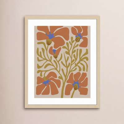 Expressive Abstract House Plant Orange Print