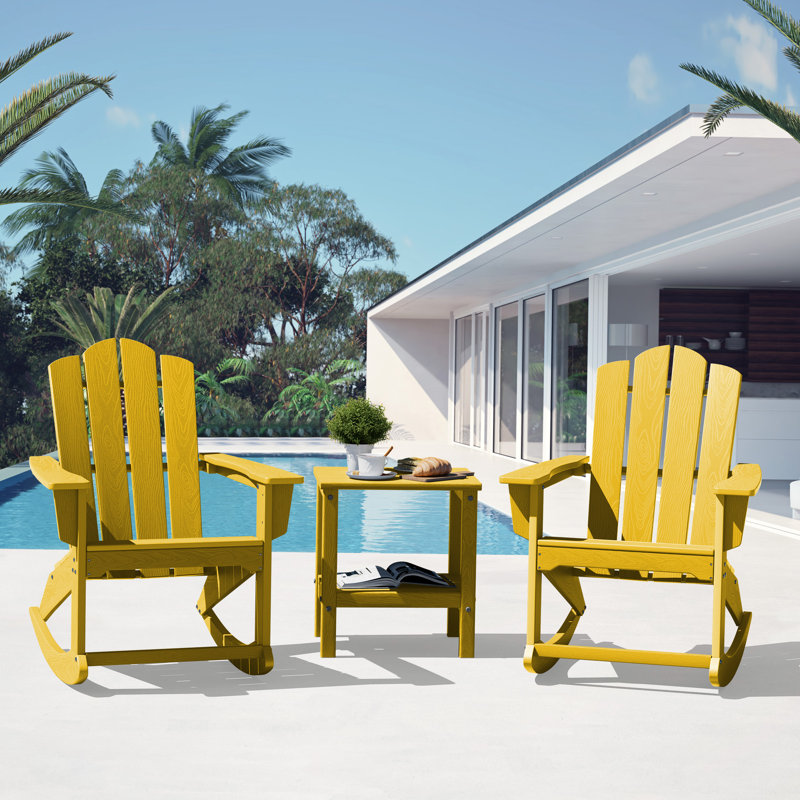 Chaises berçantes en PEHD Adirondack, Jaune