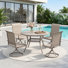 Ensemble repas pour 4 personnes avec chaises pivotantes 360 °