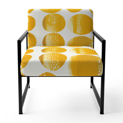 Huppert Watercolor Geometrical VII - Upholstered Contemporary Yellow Accent Arm Chair