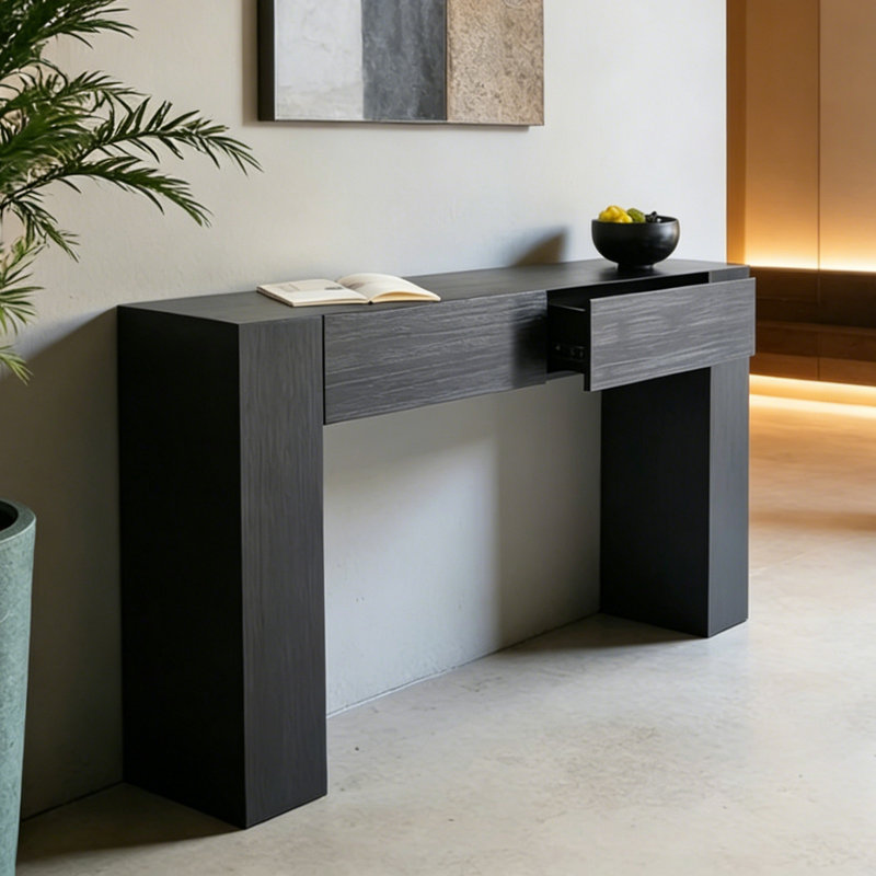 Console simple de style Wabi-sabi, 31.5" H x 70.9" W x 11.8" D