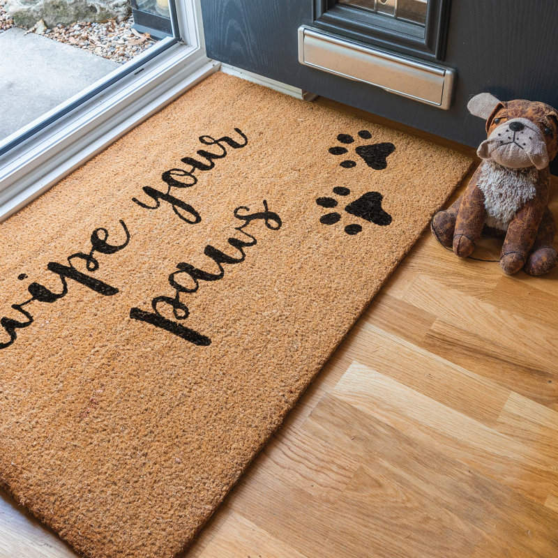 Nicola Spring - Coir Door Mat - Paws, 60cm W x 90cm L, Set of 2