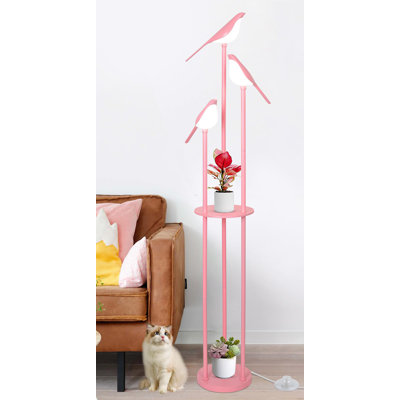 Modern Floor Lamp with Shelves