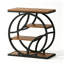 Table d'appoint industrielle à 4 niveaux, table de bout étroite avec structure en métal, table de chevet brune et support à plante pour petits espaces