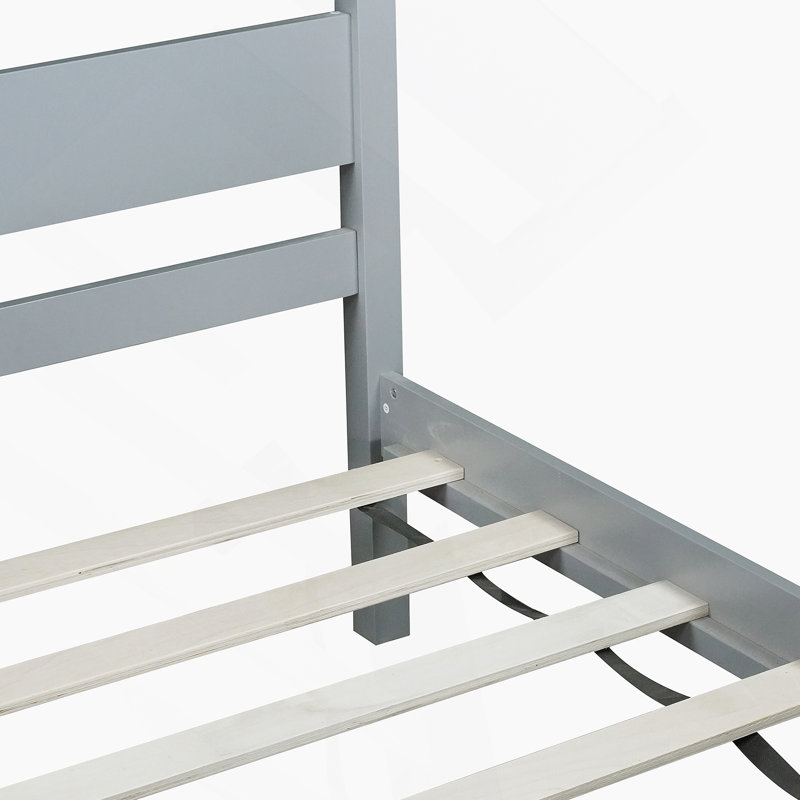 Lit simple fonctionnel avec tête et pied de lit, fabriqué en bois de qualité supérieure, idéal pour économiser de l'espace et un sommeil confortable