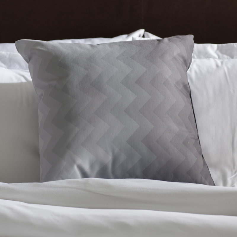 Housse et insert de coussin carré Stripe A Balance, 16 po x 16 po, Gris foncé