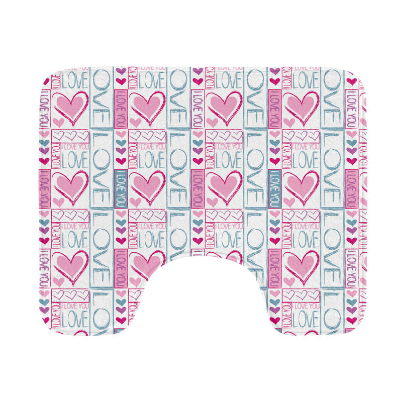  Tapis de salle de bain romantique en U rose pâle 20 po