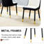 Chaise moderne à deux tons de 2 - blanc et noir avec pieds dorés pour un look contemporain-448590553