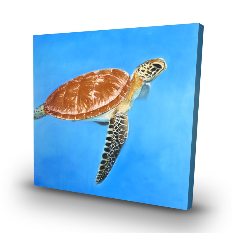aquatic turtle - 32"x32" art on canvas