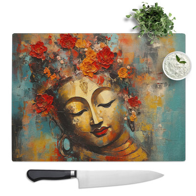 Buddha Expressionism  Glass Chopping Board