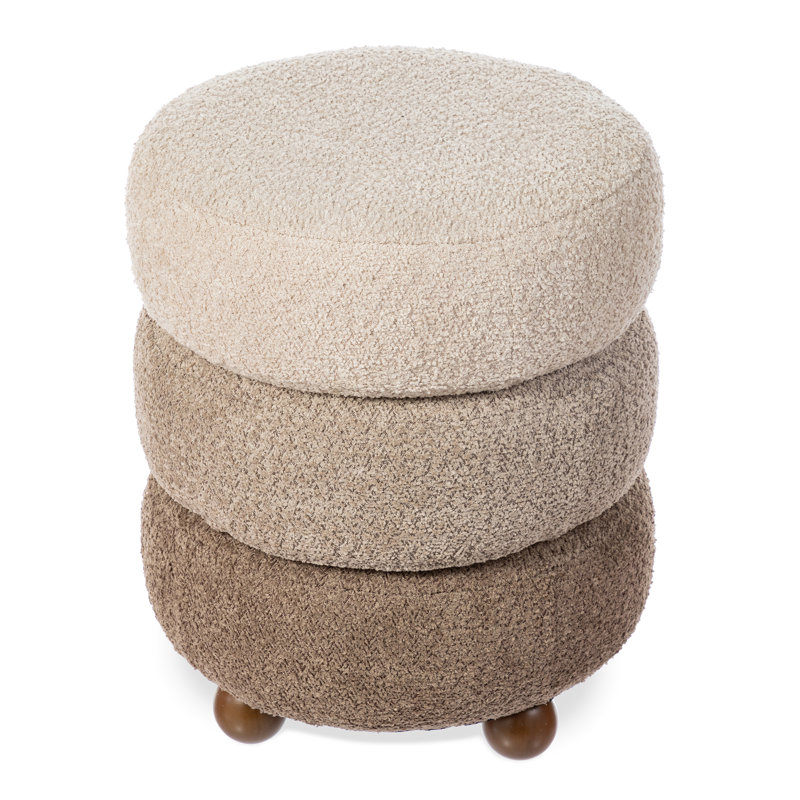 Repose-pieds ou tabouret d'appoint avec pieds en bois d'hévéa, Brun