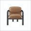 Chaise d'appoint moderne sculpturale avec structure arrondie et revêtement en similicuir-1186515521