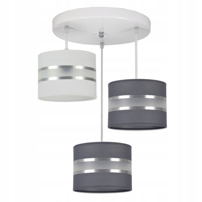 Parmley 3 - Light White/Pink/Blue Drum Pendant