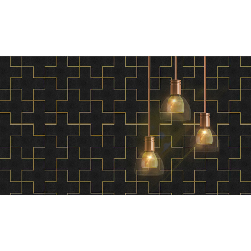Shape 7" x 7" Ceramic Tile, Jet Black
