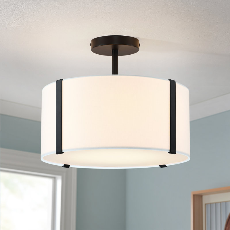 Milbourne Linen Semi Flush Mount