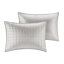 Édredon et courtepointe gris / double - taies décoratives luxueuses et douillettes incluses-124314865