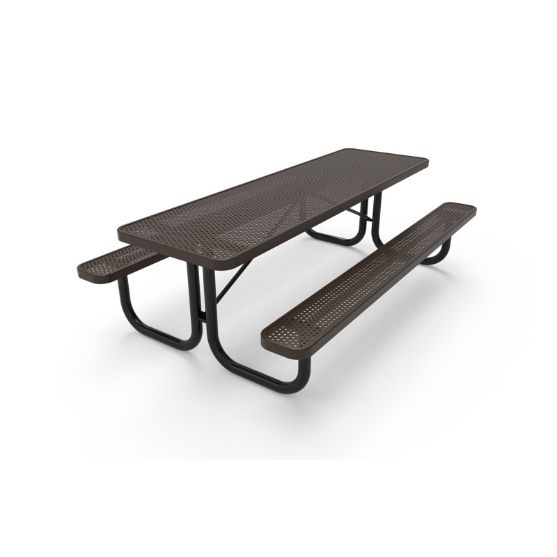 Table de pique-nique en plastique Keefer, Brun