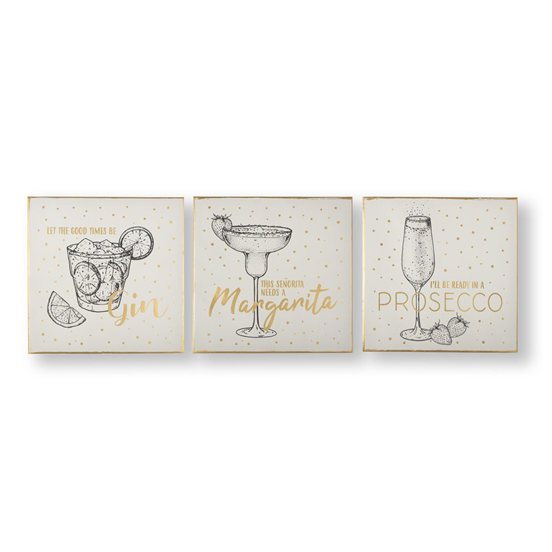 Metallic Drinks 3 - 3 Piece Wrapped Canvas Print