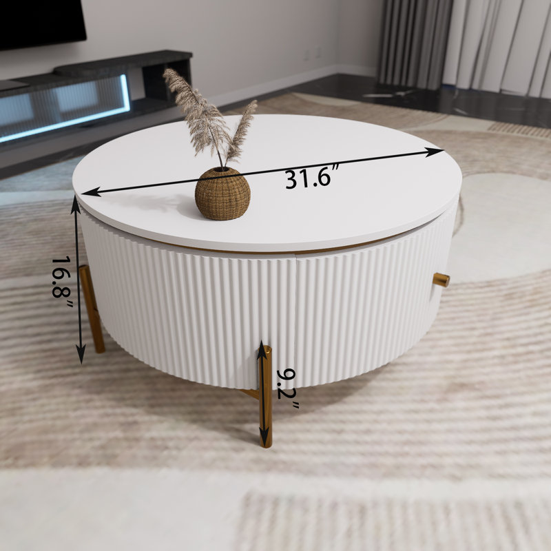 Table basse 31,5 "avec 2 grands tiroirs