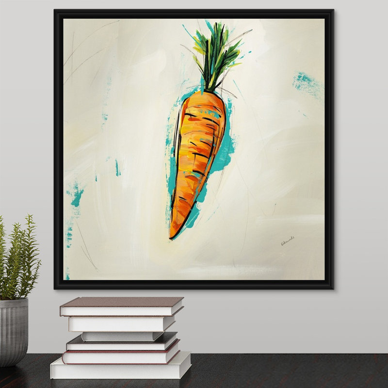 « picnic party ii », peinture sur toile, Cadre flottant noir, H 17,7 po x l 17,7 po x p 1,75 po