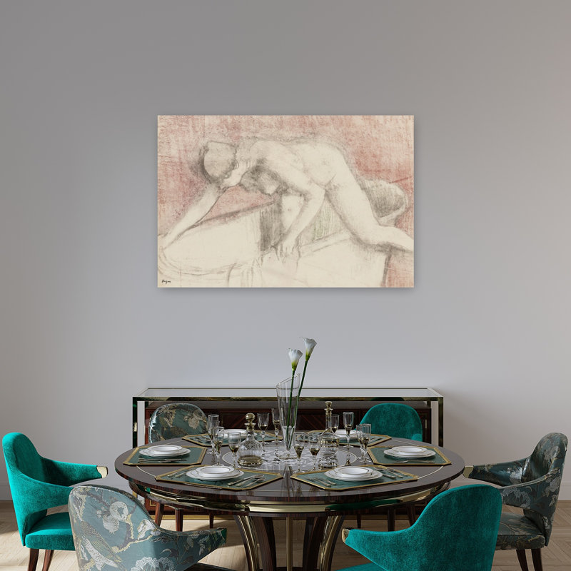Impression d'art mural abstrait contemporain impressionniste « Le Bain », H 32 po x l 48 po