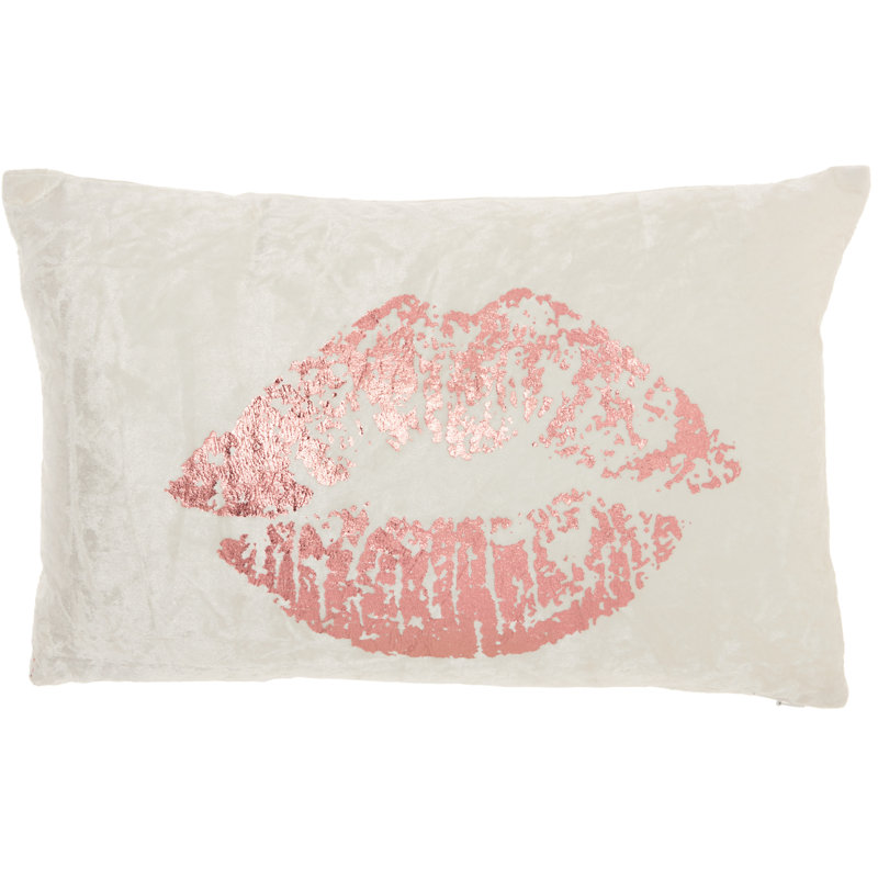 Appliqued Throw Pillow, Rose Gold