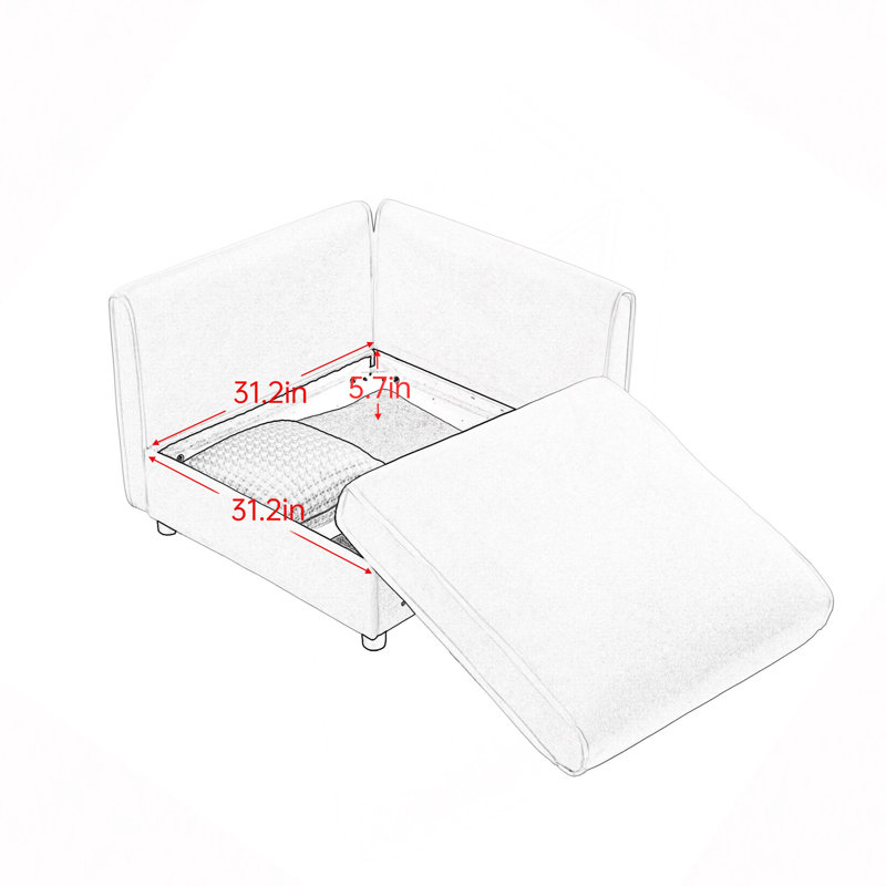 Canapé d'angle, White Chenille, White