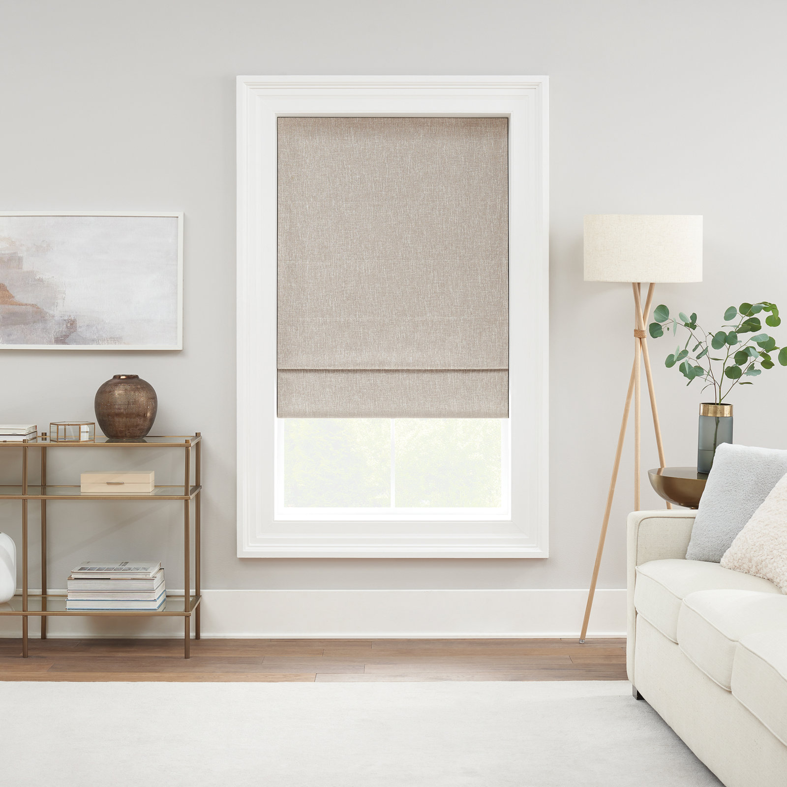 Eclipse Drew Blackout Roman Shade, 33"W x 64"L, Linen