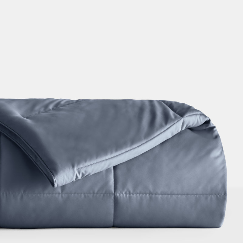 Édredon de couleur unie en microfibre légère toutes saisons en duvet synthétique ultra doux, Simple, Gris Pierre