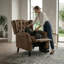 Donaldson 78cm Wide Faux Leather Wingback/Recliner Chair-2017588618