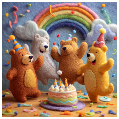 Rideaux de douche Felt Bear