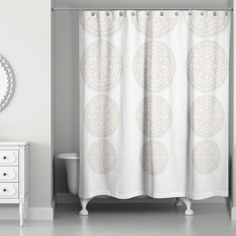 Geometric Shower Curtain, Beige