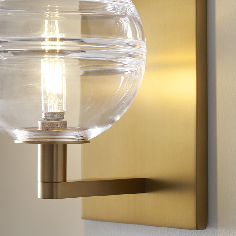 Sedona 1 - Light LED Armed Sconce, Aged Brass, Clear, No