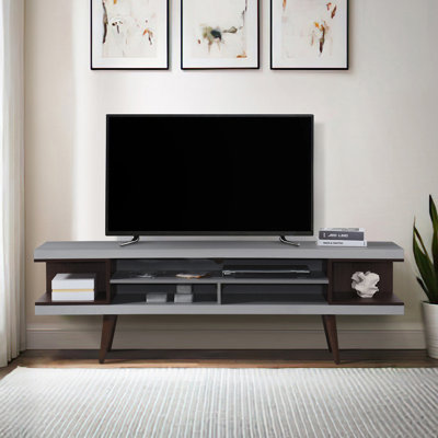 70,87 po Meuble télé en bois avec 5 tablettes de rangement pour téléviseur de 75 po ou moins
