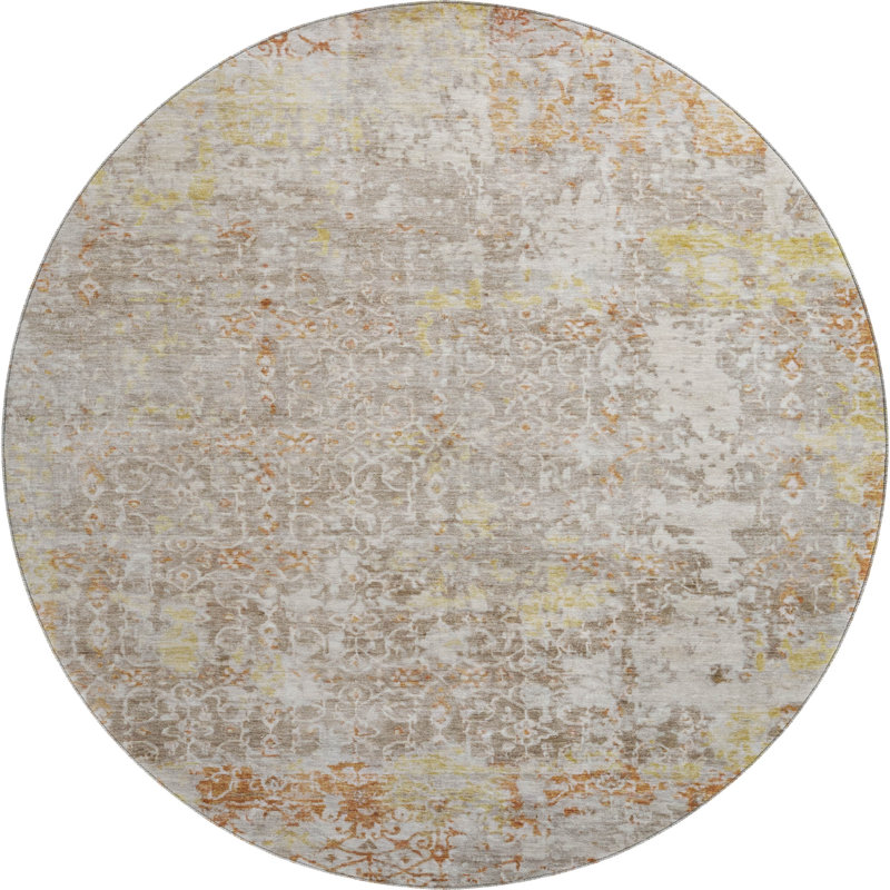 Premium Machine Washable Lubbers AMF1752 Lattice Rug, Round 8'