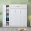 Lit escamotable double avec tablettes, garde-robe et lumières DEL pour économiser de l'espace et être multifonctionnel-205943002