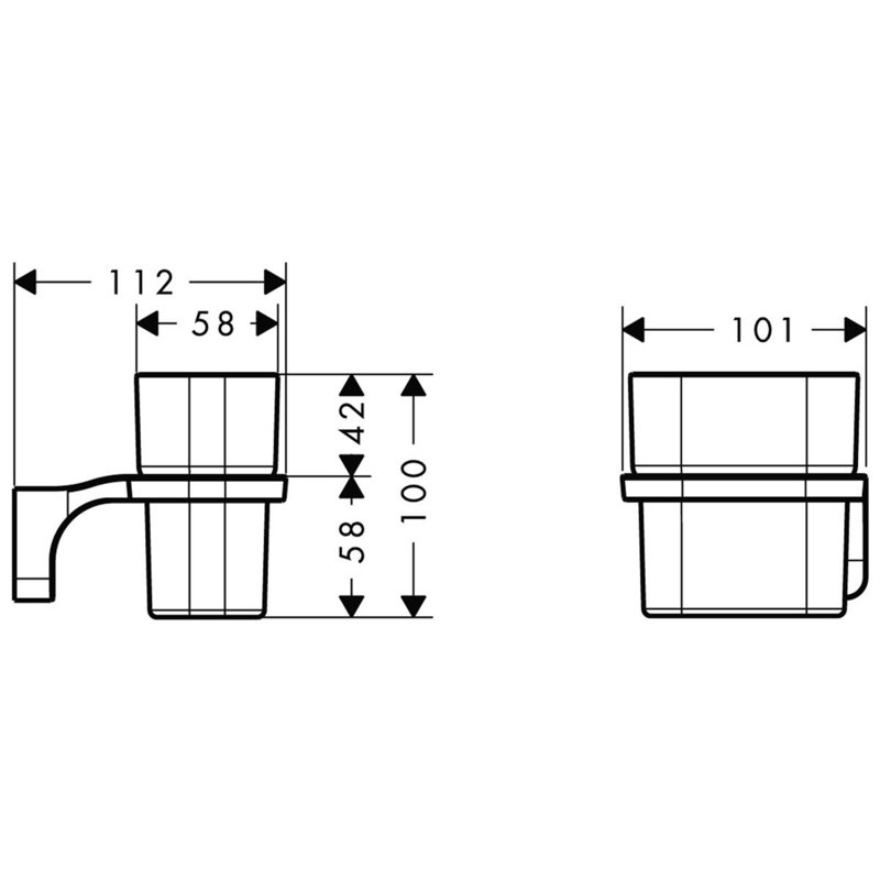 Urquiola Tumbler and Tumbler Holder, Chrome