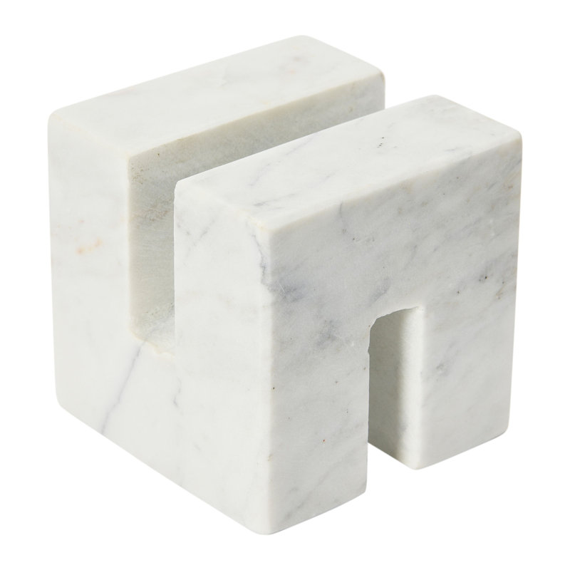 Contemporary Marble Cookbook Stand, White