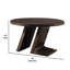 Table de salle à manger Hols, plateau en bois brun espresso de 54 po, pieds en piédestal en angle
