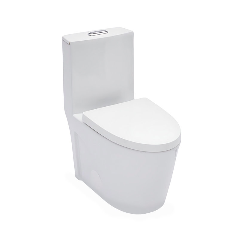 One-Piece Toilet Ceramic Dual Flush 1.24/1.6 GPF Elongated Toilet with Soft Close Seat, 29.93" H x 14.37" W x 26.37" D