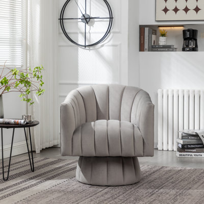 Murrow Upholstered Swivel Barrel Chair