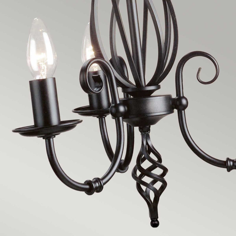 Wannamaker 3 - Light Candle Style Chandelier, Black