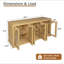 Buffet moderne de 173 cm (68 po) avec 6 portes en verre arqué, meuble de rangement avec étagères réglables, grand buffet pour salon, cuisine, entrée, couleur naturelle