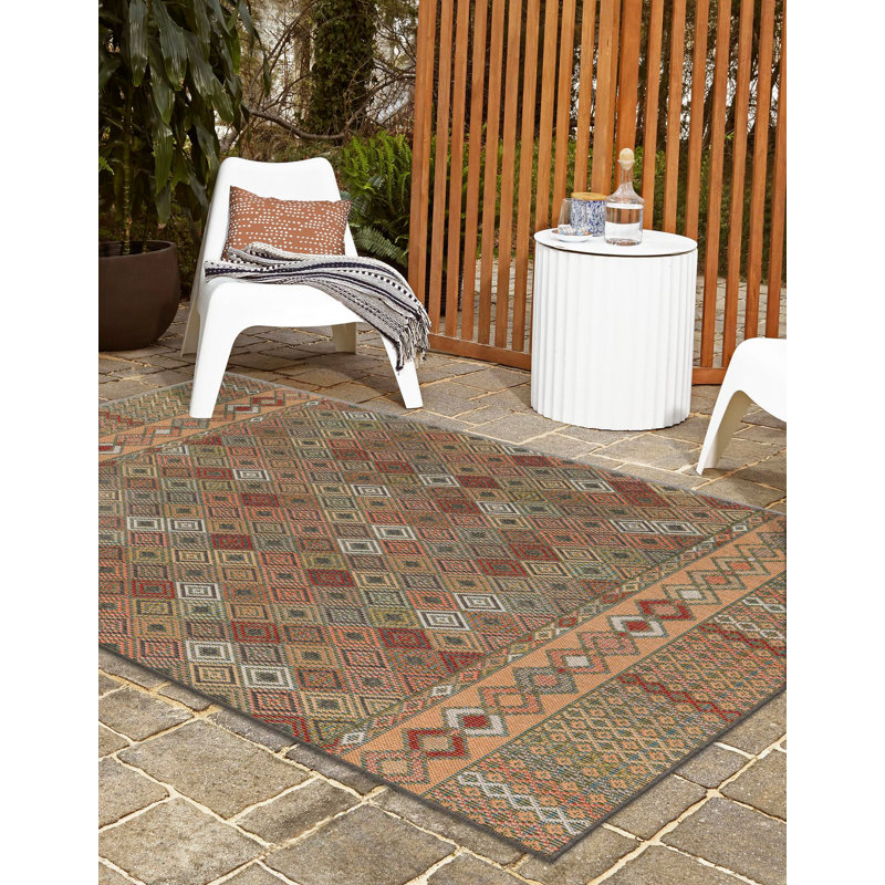 Jacquarius Moroccan Indoor / Outdoor Rug, Rectangle 6' x 9'
